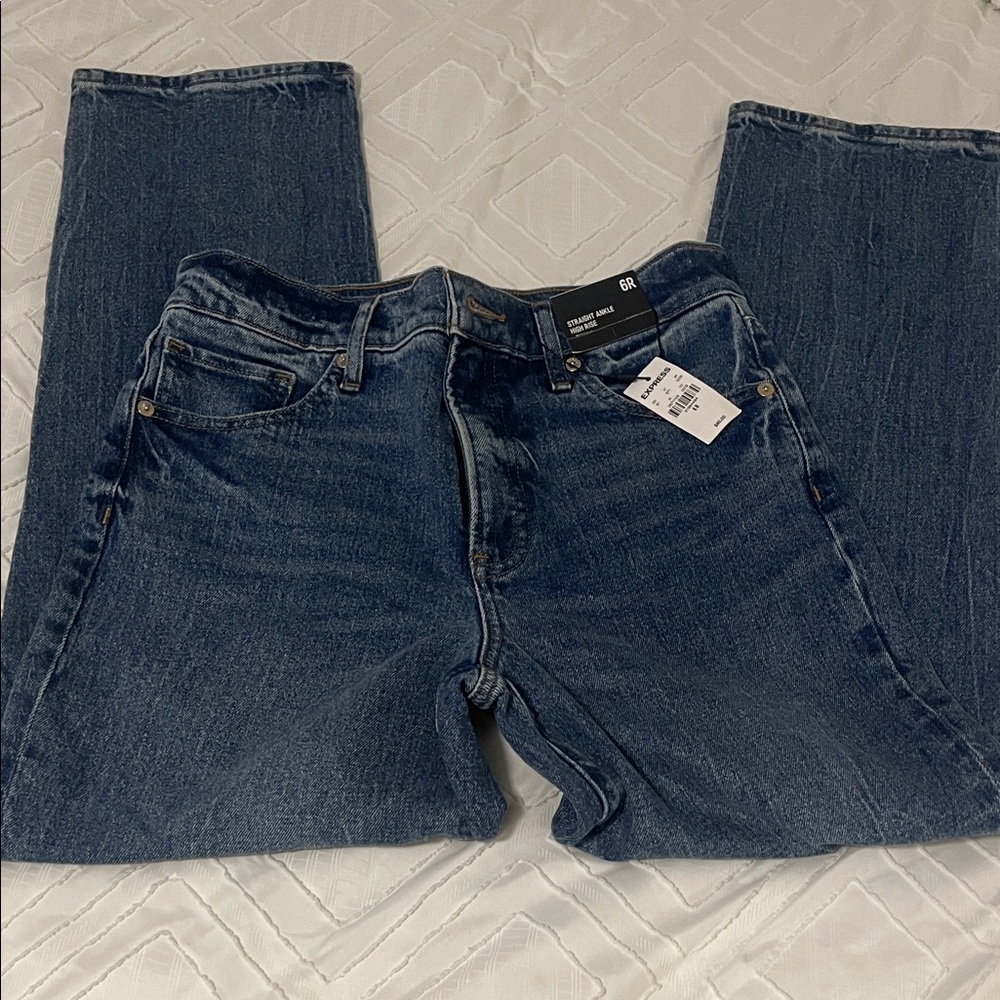 Express Dark Blue Ankle & Cropped Jeans